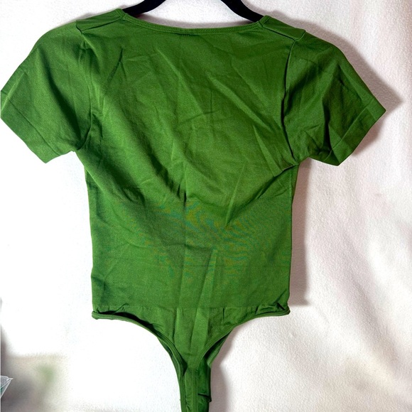 HeyShape Square Neck Thong Bodysuit. Green. XL - Picture 4 of 9
